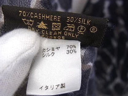 Louis Vuitton Shawl Navy 70% Cashmere 30% Silk Leopard Print Scarf — view 4
