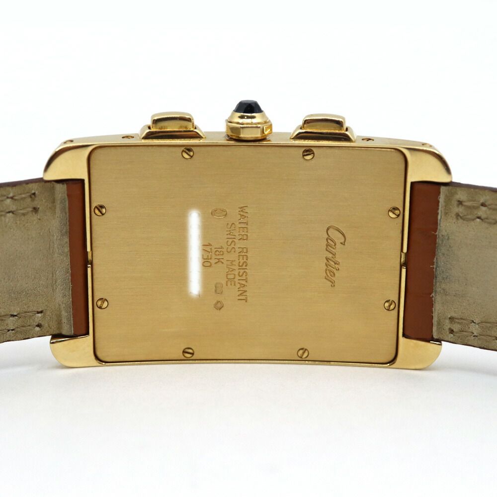 Cartier Tank American LM Chrono Reflex Watch Yellow Gold Perpetual Carre 18k — view 5