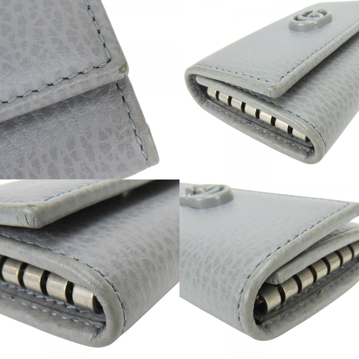 Gucci Key Case GG Marmont Leather Gray 6 Consecutive Key Holder — view 5