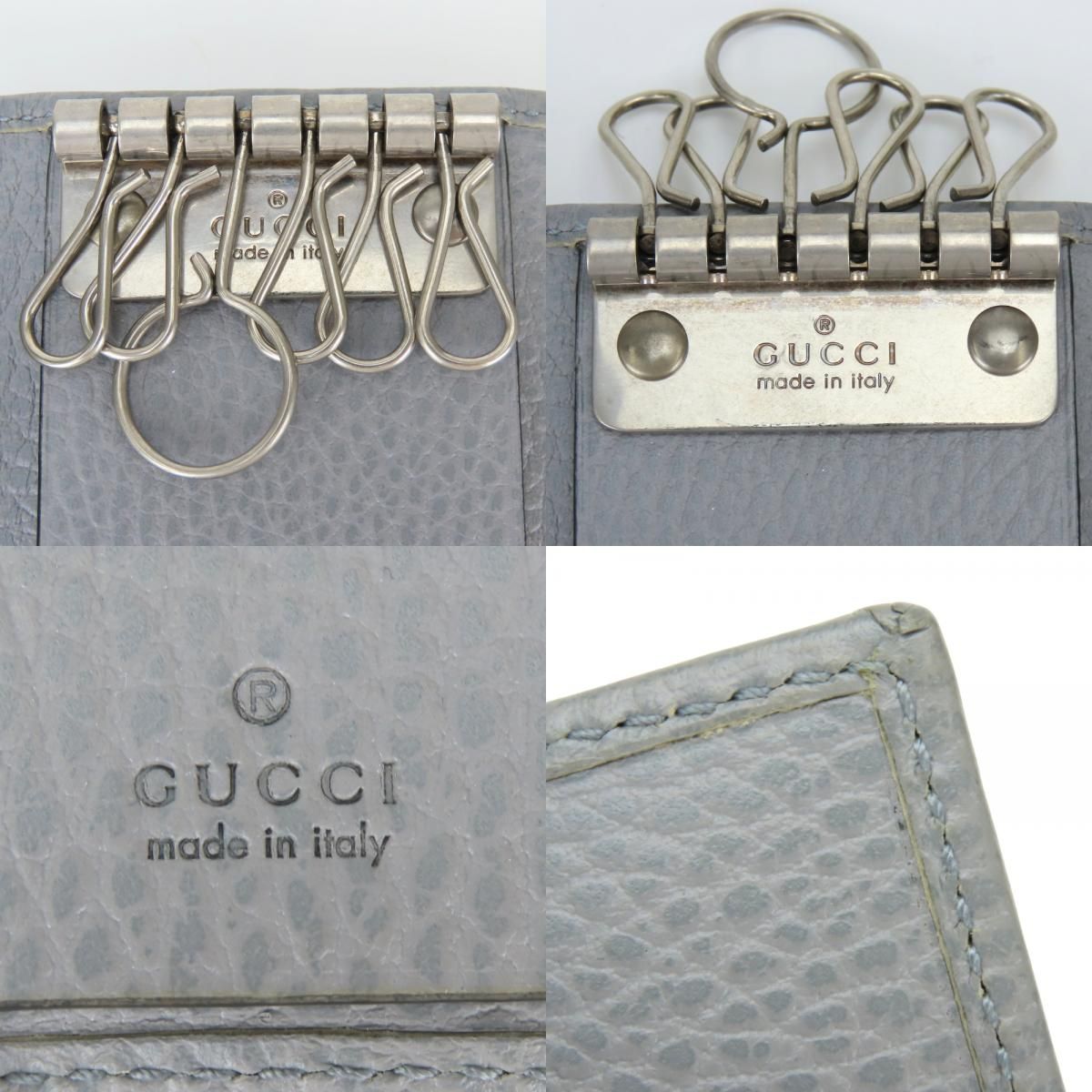 Gucci Key Case GG Marmont Leather Gray 6 Consecutive Key Holder — view 8