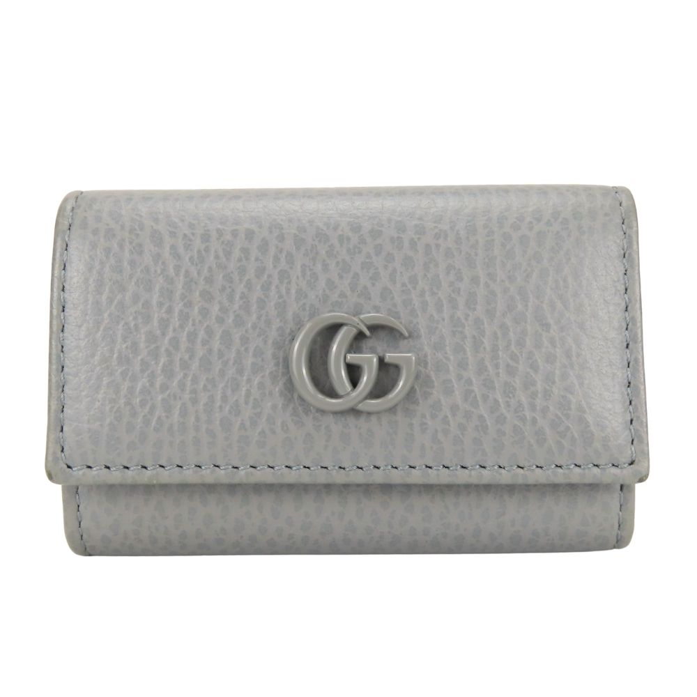 Gucci Key Case GG Marmont Leather Gray 6 Consecutive Key Holder