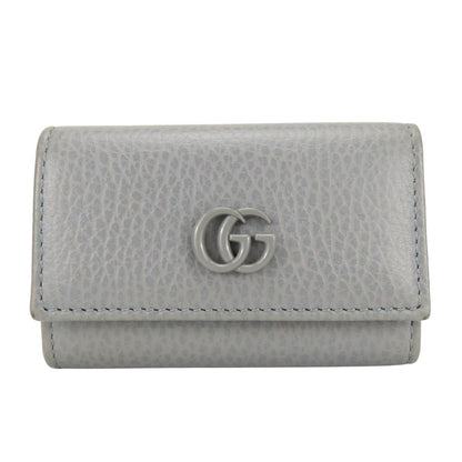 Gucci Key Case GG Marmont Leather Gray 6 Consecutive Key Holder