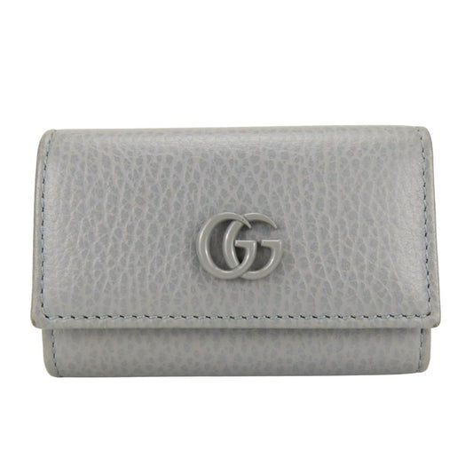 Gucci Key Case GG Marmont Leather Gray 6 Consecutive Key Holder