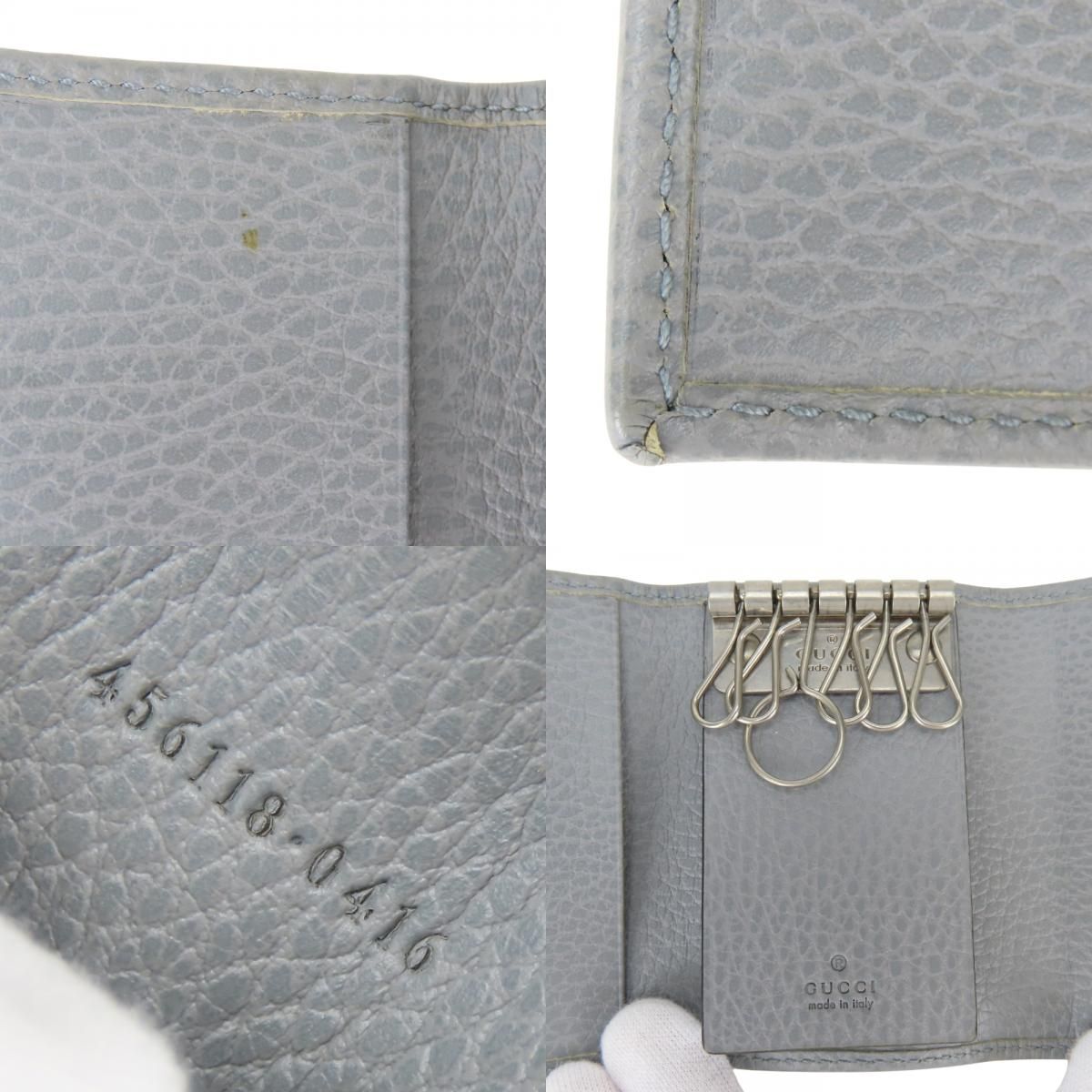 Gucci Key Case GG Marmont Leather Gray 6 Consecutive Key Holder — view 7