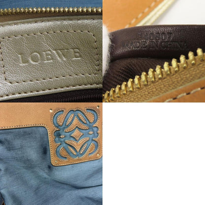 Loewe Shoulder Bag Anagram Nylon Leather Blue Camel Chien Pants Gold Crossbody — view 9