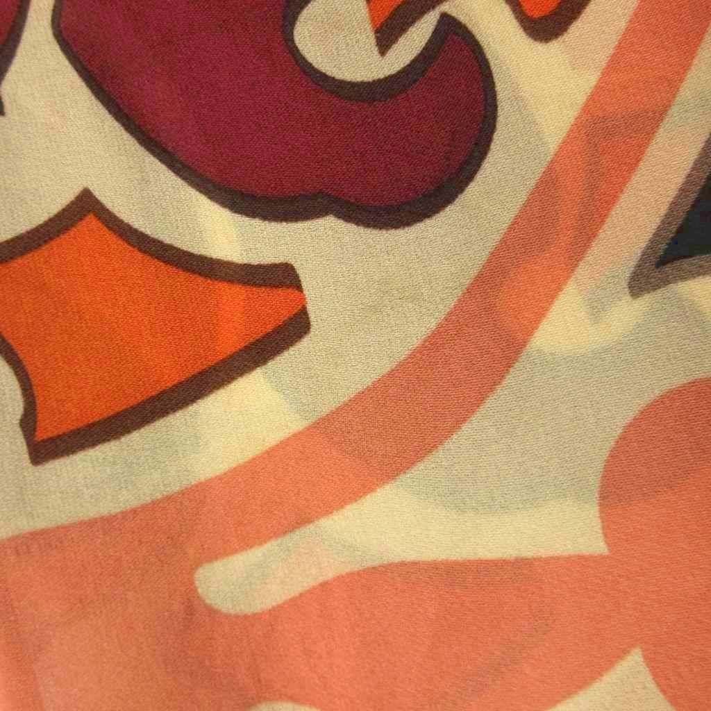 Gucci Silk Blouse All Over Pattern Dolman Sleeve 38 Black Orange — view 8