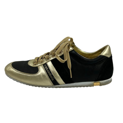 Dolce & Gabbana Sneakers 8 Black Gold Leather