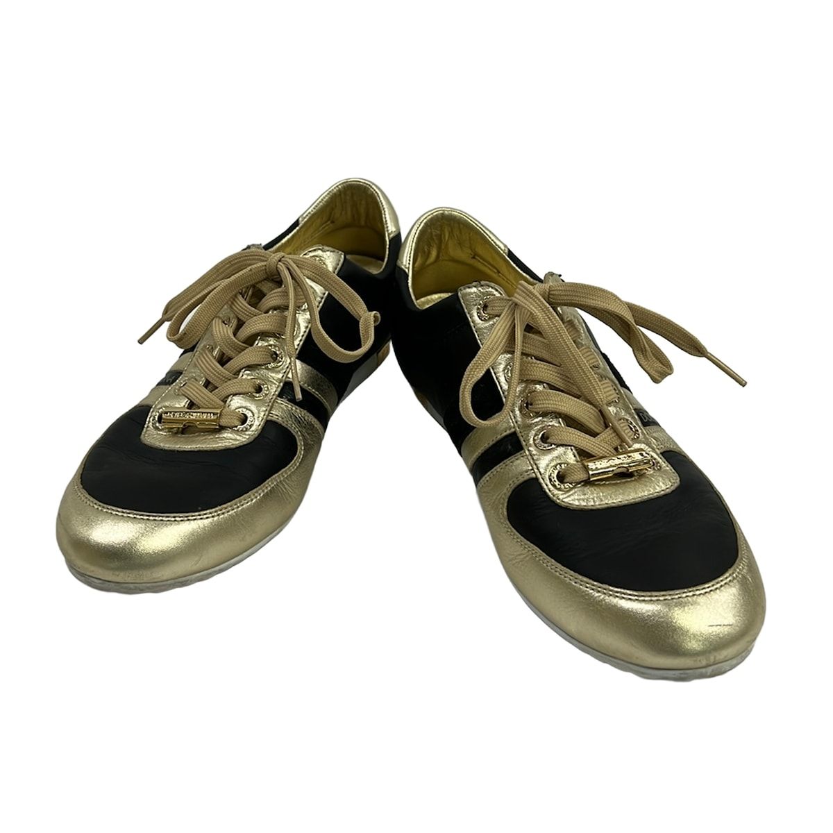 Dolce & Gabbana Sneakers 8 Black Gold Leather — view 2