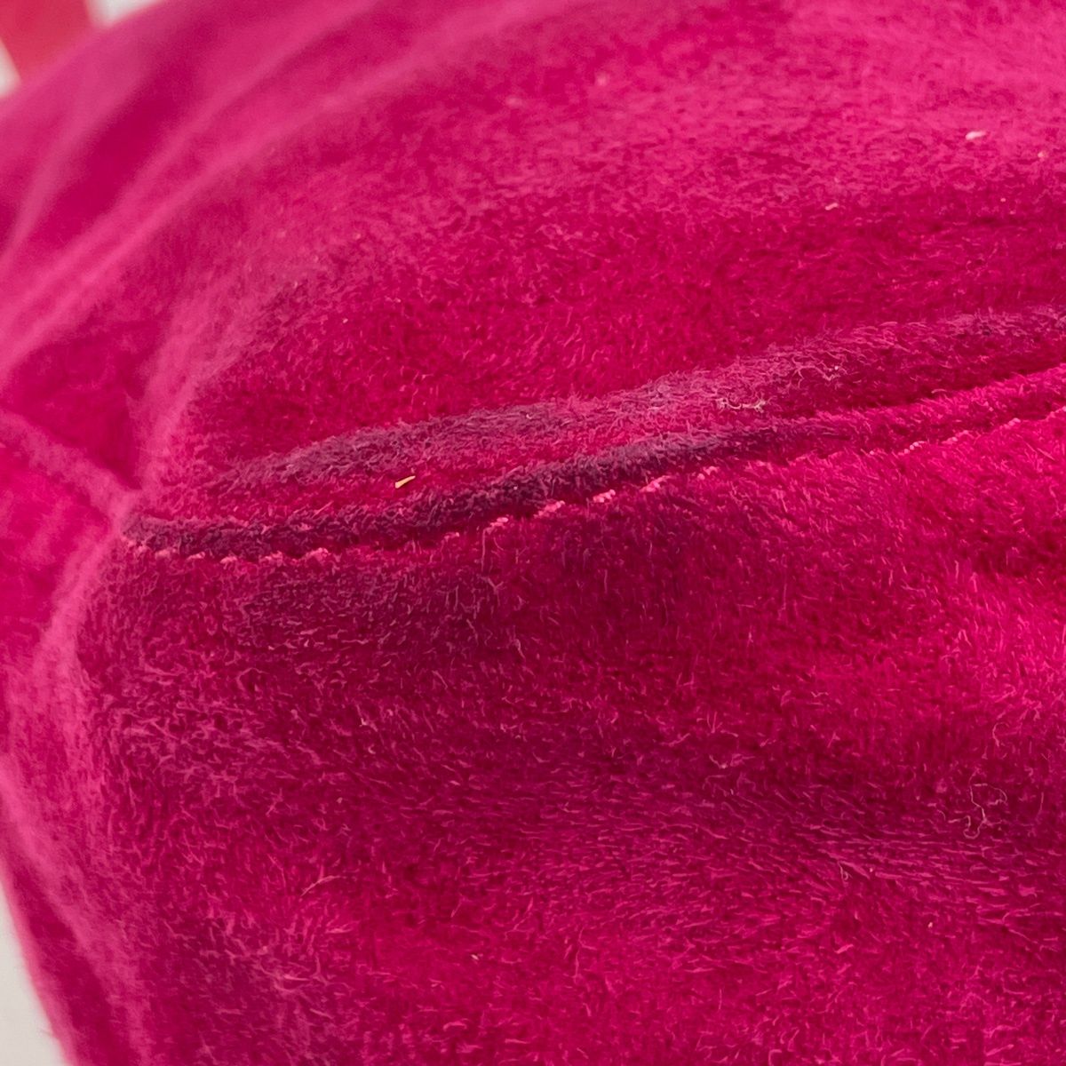 Fendi Zucca Pattern Shoulder Bag Mamma Baguette Suede Pink — view 3