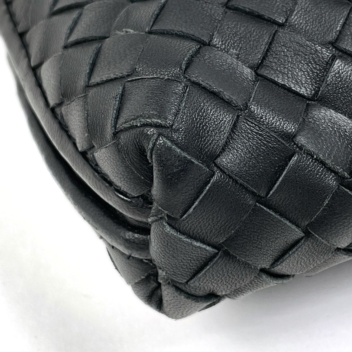 Bottega Veneta Intrecciato Nodini Shoulder Bag Leather Black — view 3
