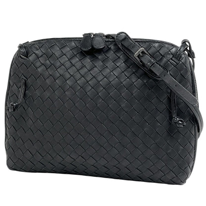 Bottega Veneta Intrecciato Nodini Shoulder Bag Leather Black