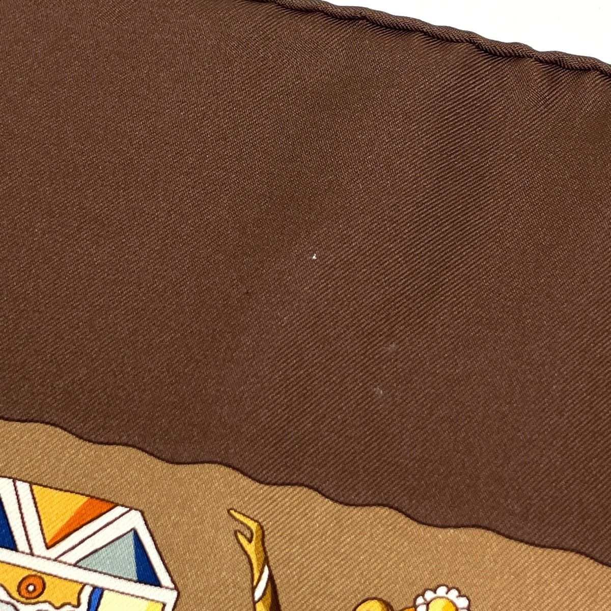 Hermes Carre 90 Rives Fertiles Rich Shore Scarf Silk Brown Multicolor — view 4