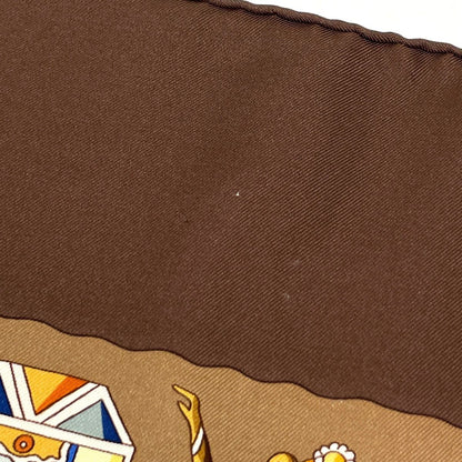 Hermes Carre 90 Rives Fertiles Rich Shore Scarf Silk Brown Multicolor — view 4