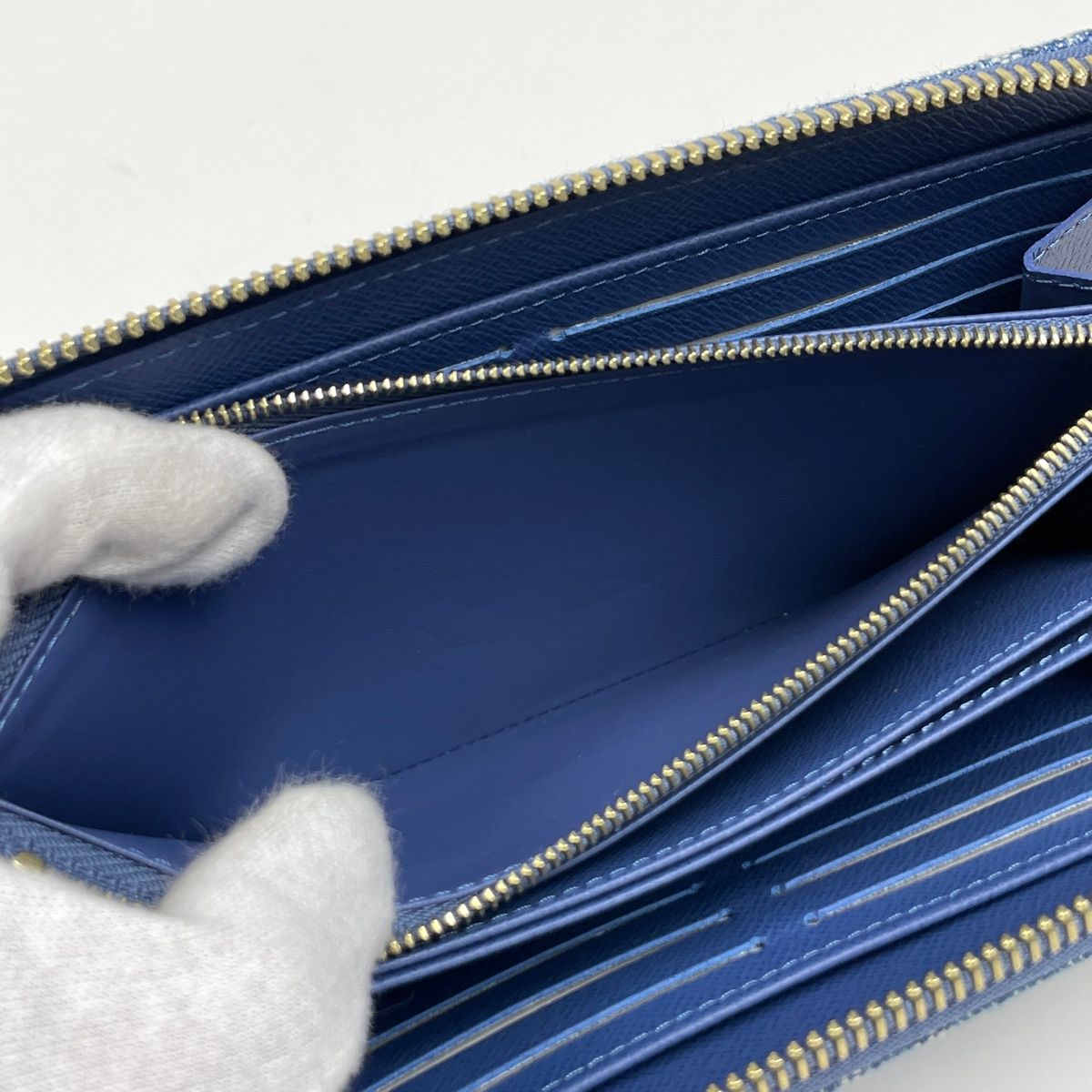 Louis Vuitton Zippy Wallet LV Tm Takashi Murakami Cherry Monogram Denim Blue — view 7
