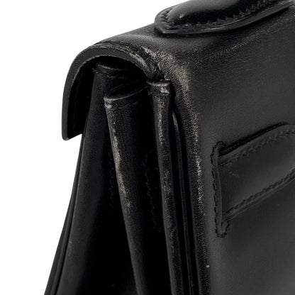 Hermes Kelly 32 Retourne 2-Way Handbag Box Calf Black — view 8
