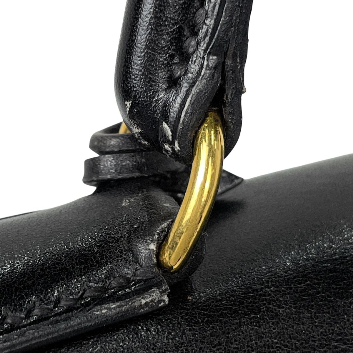 Hermes Kelly 32 Retourne 2-Way Handbag Box Calf Black — view 9