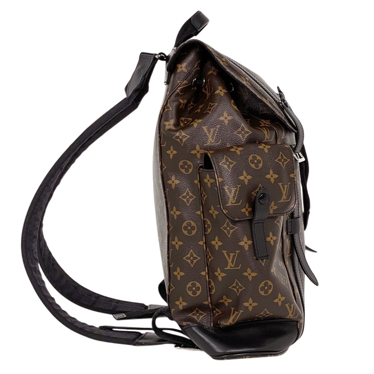 Louis Vuitton Christopher MM Backpack Monogram Macassar Brown Noir — view 4