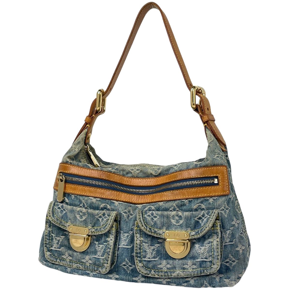 Louis Vuitton PM Shoulder Bag Monogram Denim Blue