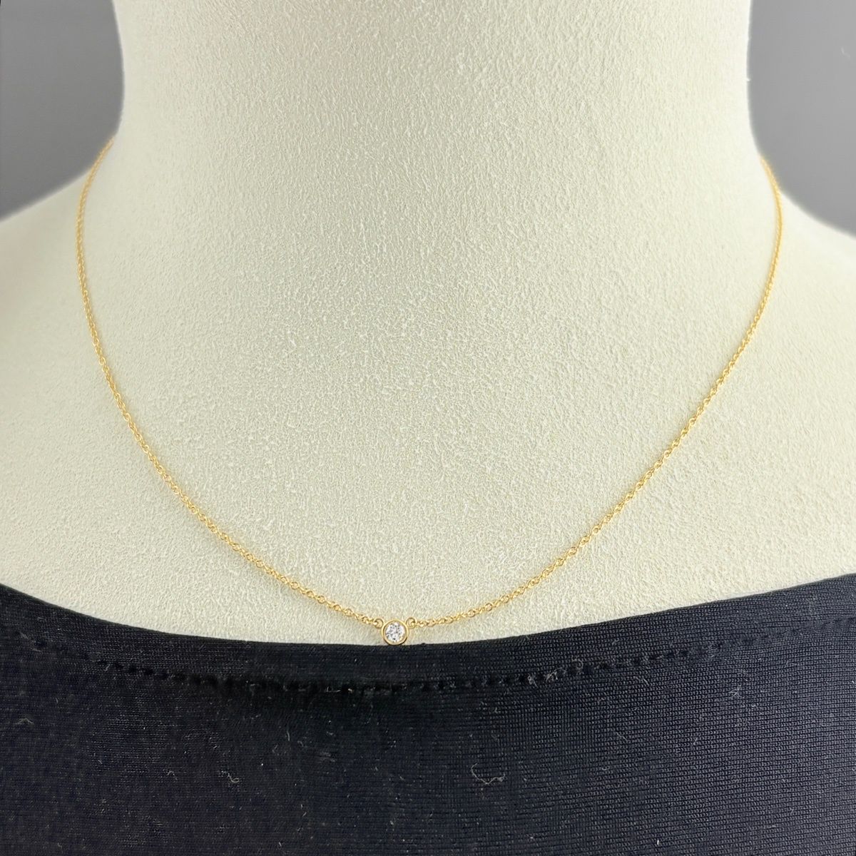 Tiffany & Co by the Yard Necklace YG Yellow Gold Pendant 750 Diamond — view 3