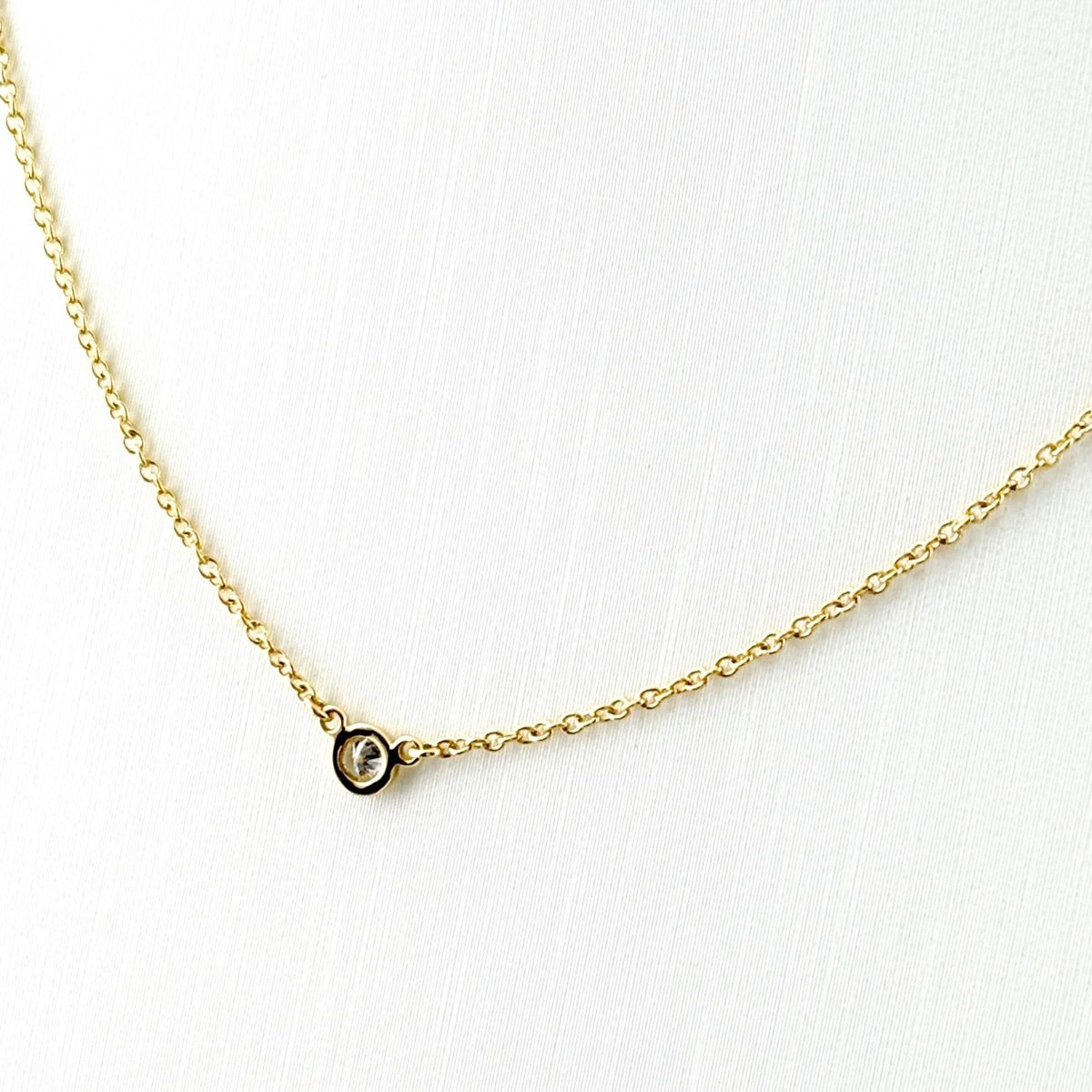 Tiffany & Co by the Yard Necklace YG Yellow Gold Pendant 750 Diamond — view 2