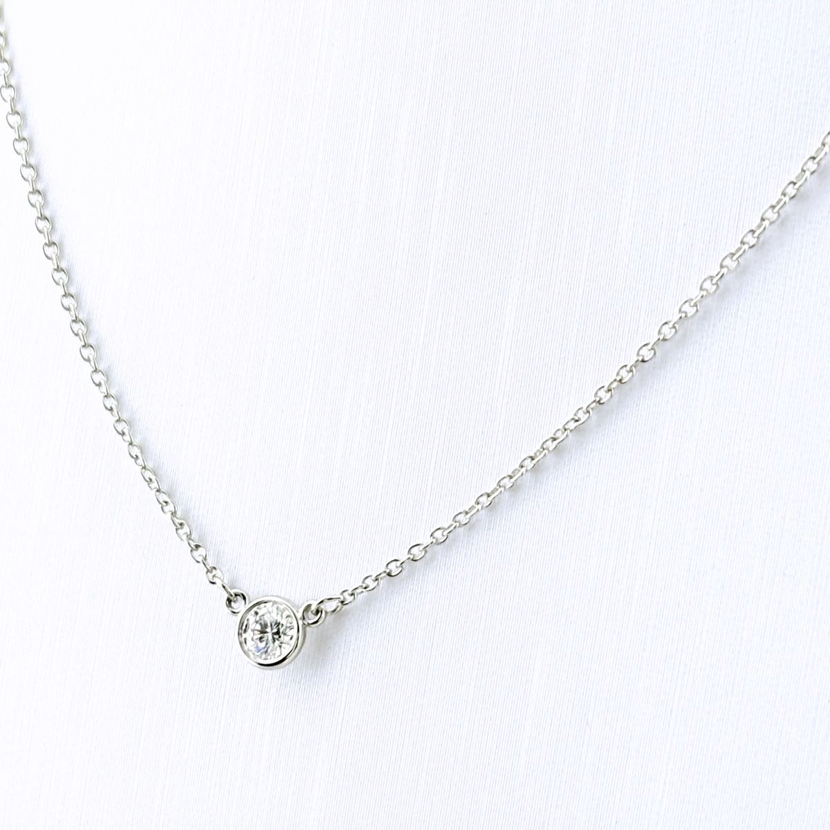 Tiffany & Co by the Yard Necklace Platinum Pendant Diamond Elsa Peretti