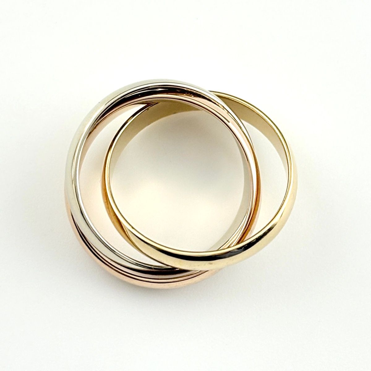 Cartier Trinity Ring YG Yellow Gold PG Pink WG White Three Color — view 3