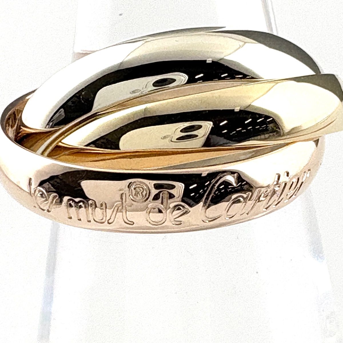 Cartier Trinity Ring YG Yellow Gold PG Pink WG White Three Color — view 5