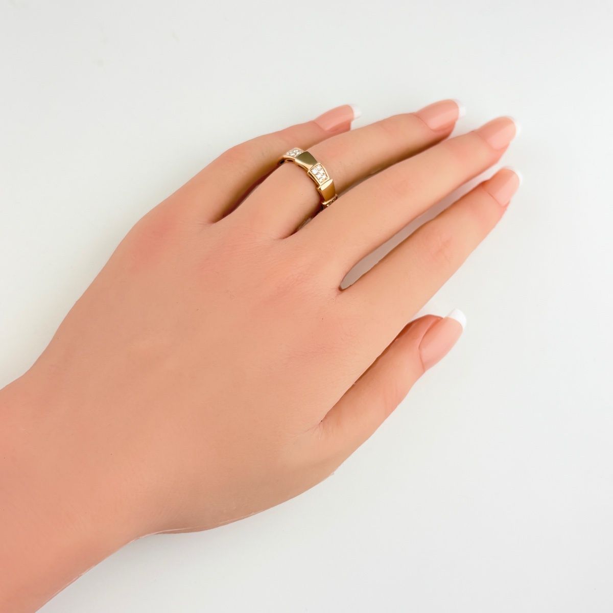 Bvlgari Serpenti Viper Ring PG Pink Gold Pave Diamond — view 4