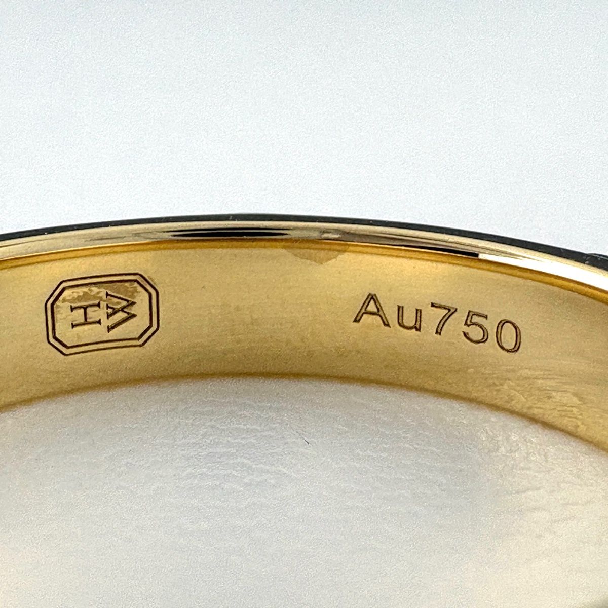 Harry Winston HW Logo Band Ring YG Yellow Gold Pave Diamond — view 6