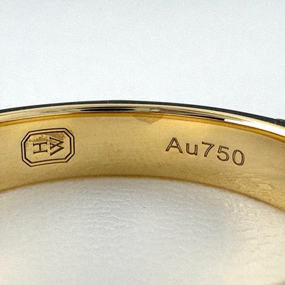 Harry Winston HW Logo Band Ring YG Yellow Gold Pave Diamond — view 6