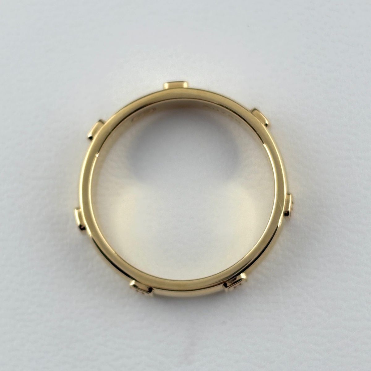 Harry Winston HW Logo Band Ring YG Yellow Gold Pave Diamond — view 4