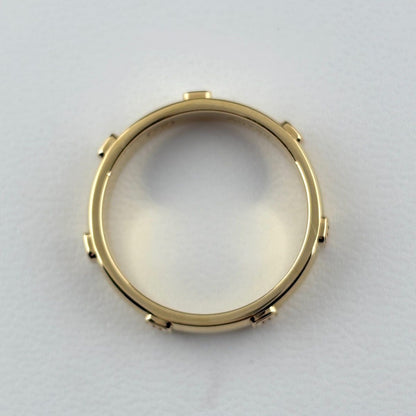 Harry Winston HW Logo Band Ring YG Yellow Gold Pave Diamond — view 4