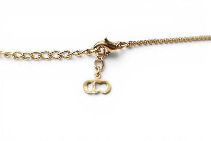 Dior Necklace Choca Vintage Heart Motif Line Stone Gold — view 4