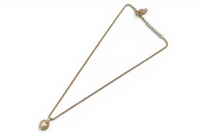 Dior Necklace Choca Vintage Heart Motif Line Stone Gold — view 3