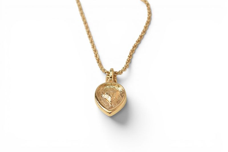 Dior Necklace Choca Vintage Heart Motif Line Stone Gold — view 7