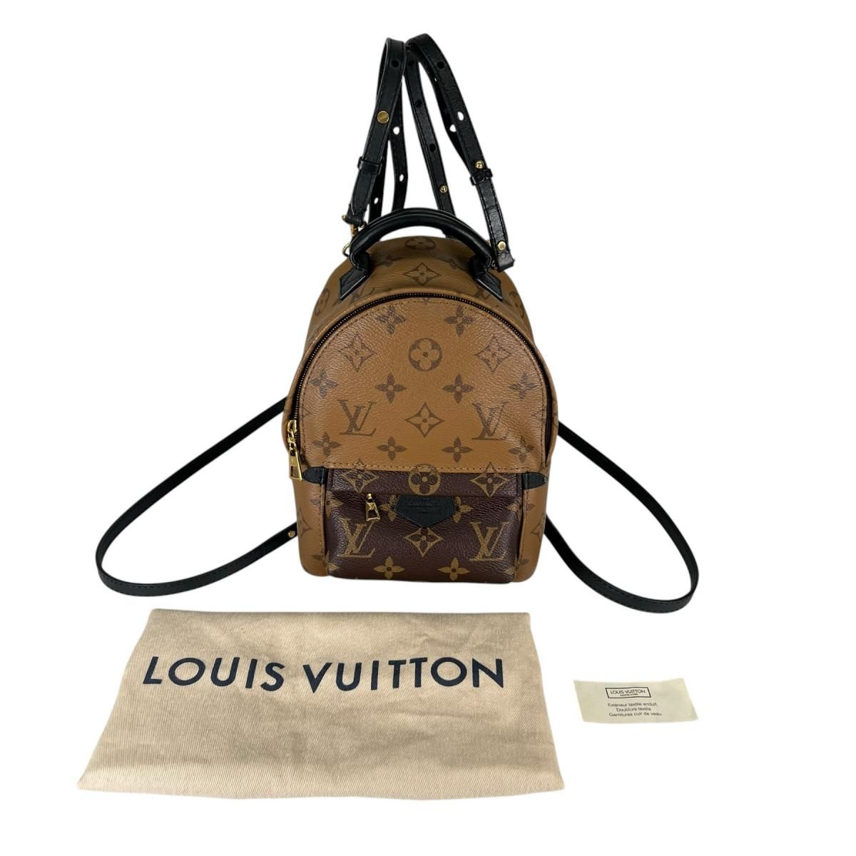 Louis Vuitton Monogram Reverse Mini Palm Springs Backpack Brown
