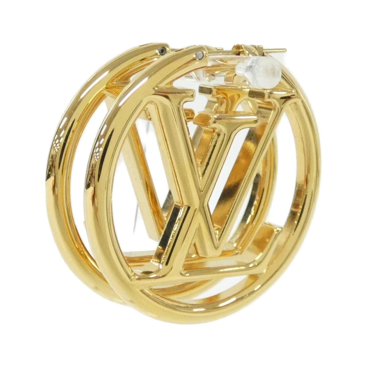 Louis Vuitton Earrings Hoop LV Logo Monogram