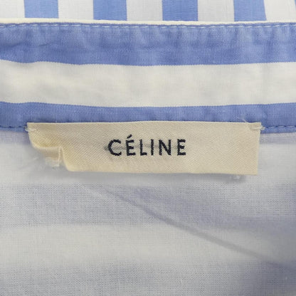 Celine Shirt White Blue Striped — view 4