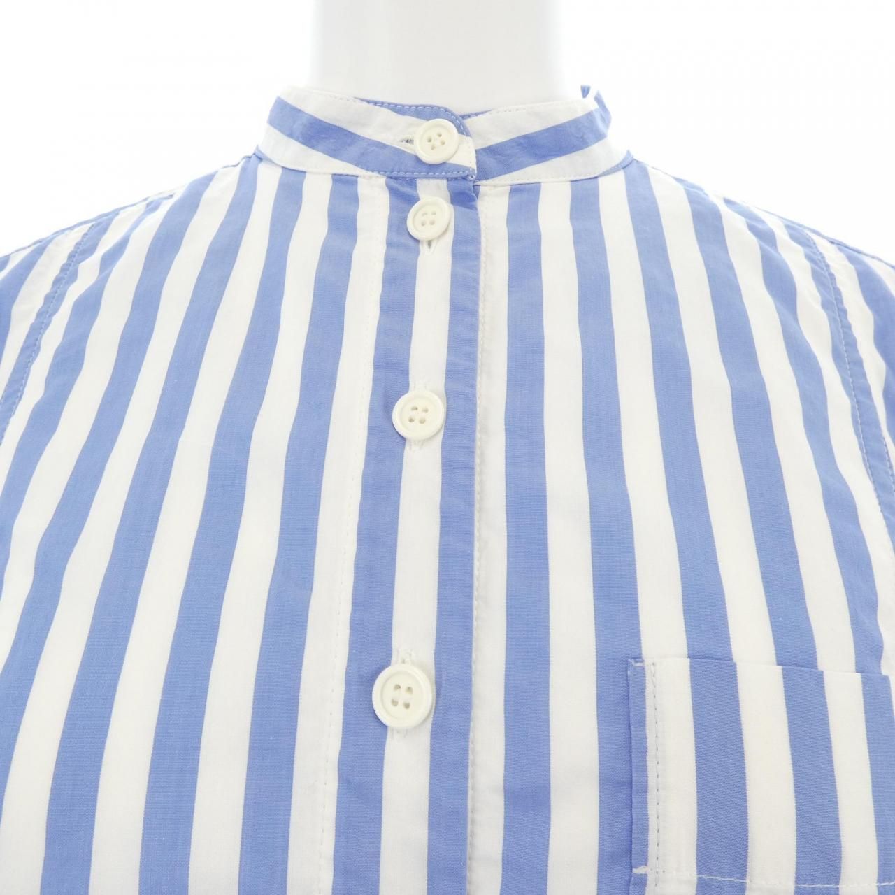 Celine Shirt White Blue Striped — view 5