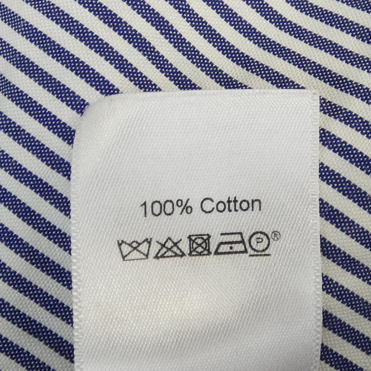 Celine Shirt White Blue Striped — view 3