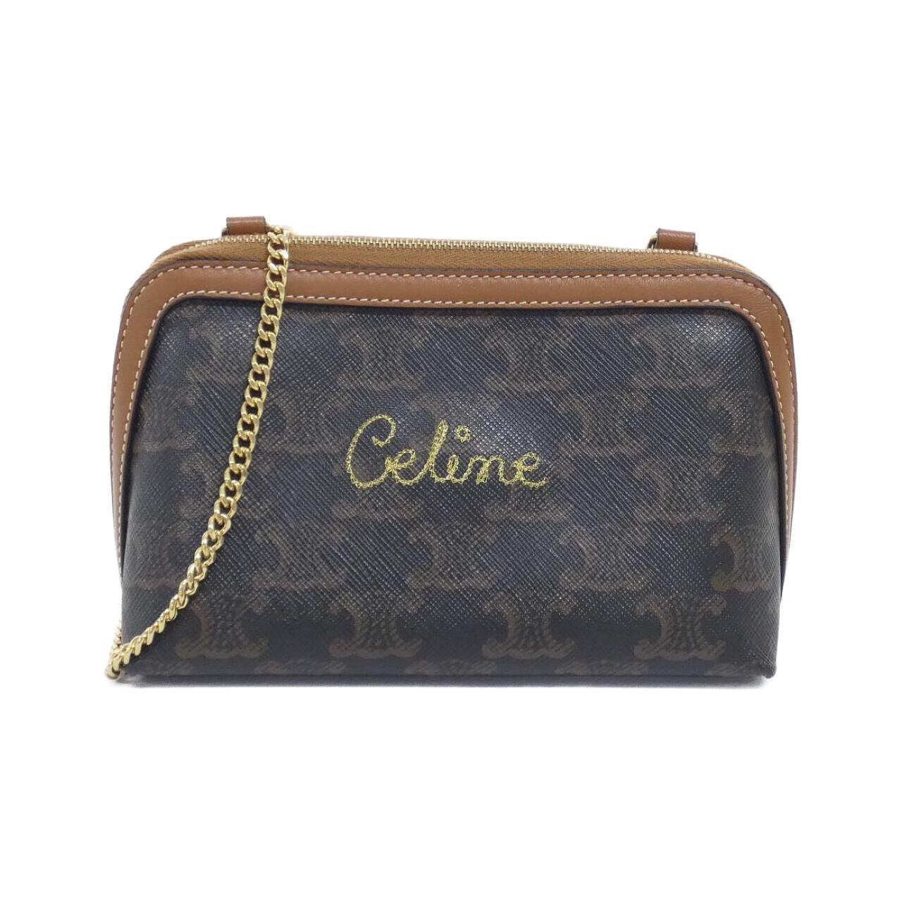 Celine Chain Clutch Tan