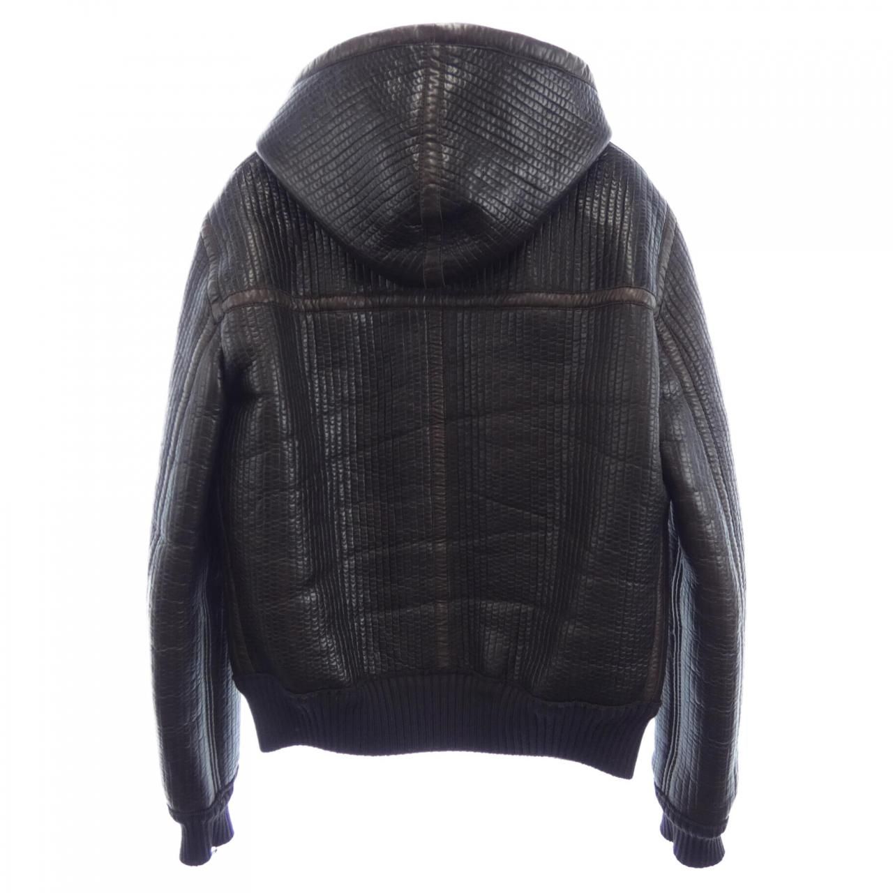 Fendi Leather Jacket Brown — view 2
