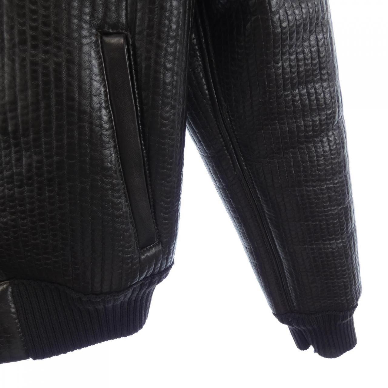 Fendi Leather Jacket Brown — view 6
