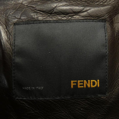Fendi Leather Jacket Brown — view 4