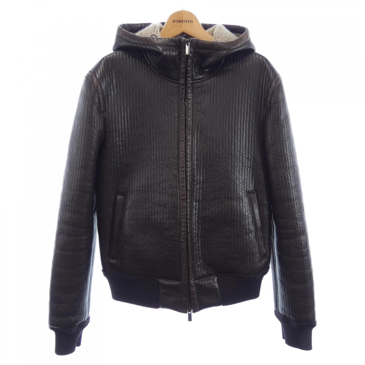 Fendi Leather Jacket Brown