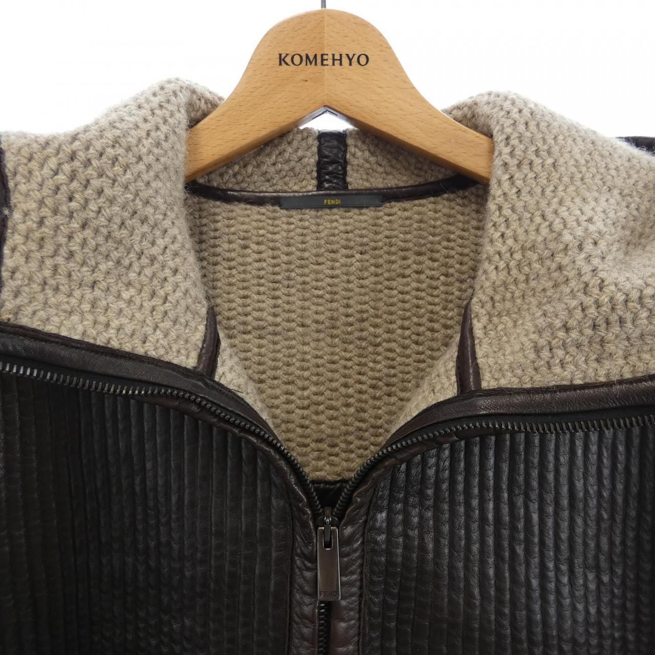 Fendi Leather Jacket Brown — view 5