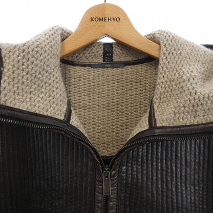 Fendi Leather Jacket Brown — view 5