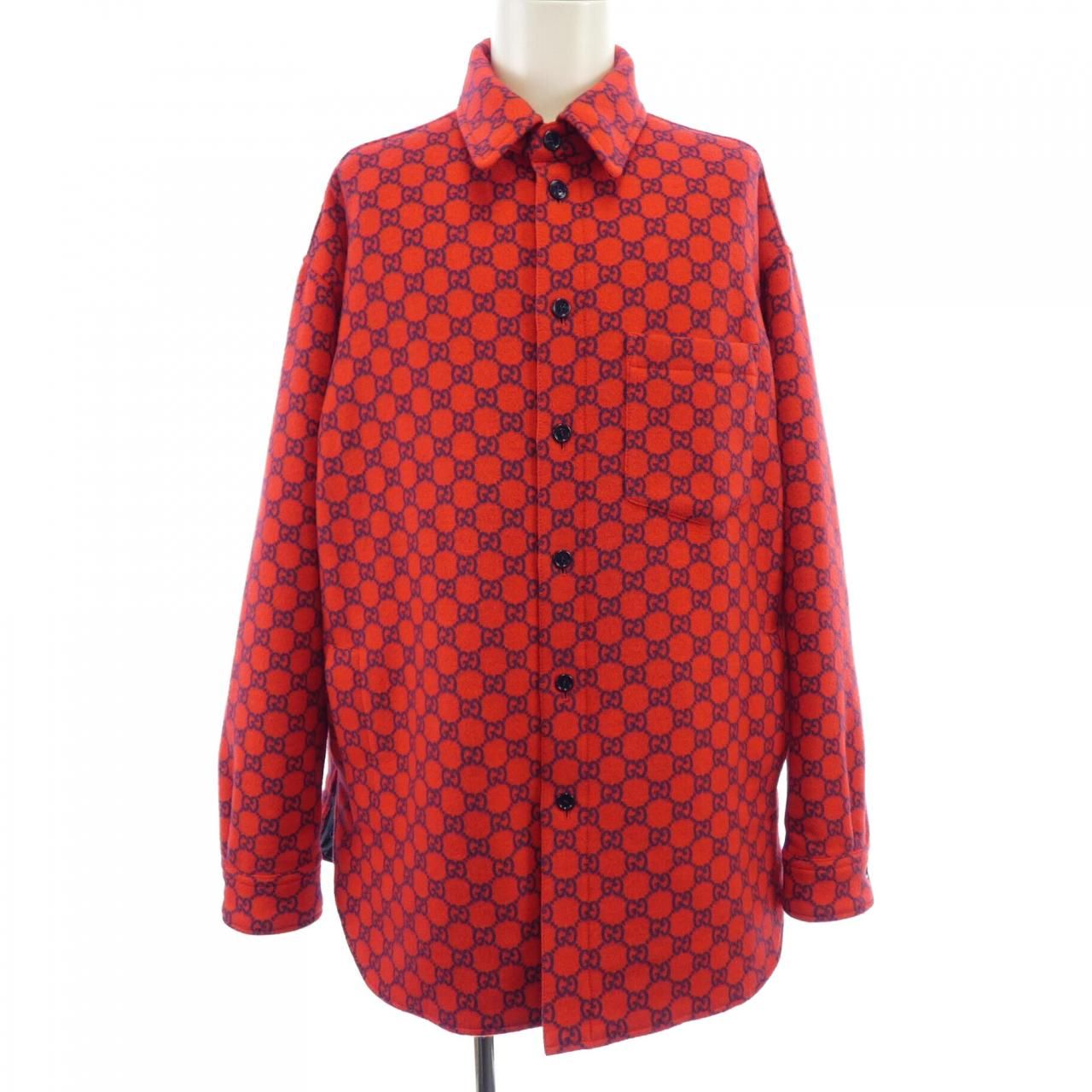 Gucci GG Wool Flannel Padded Overshirt Zapdw Jacket