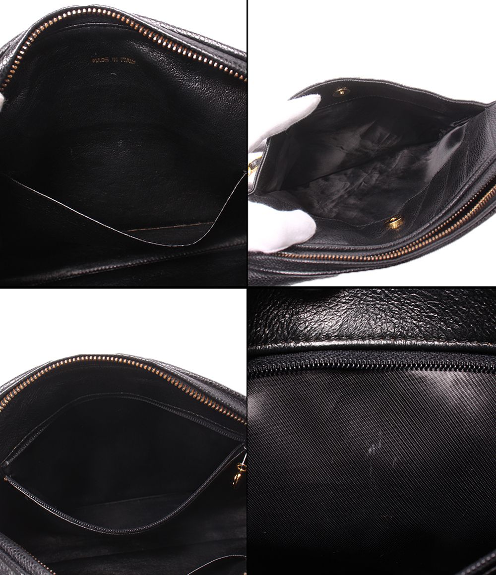 Chanel Chain Shoulder Bag Crossbody Gold Caviar Leather Bias Stitch — view 6