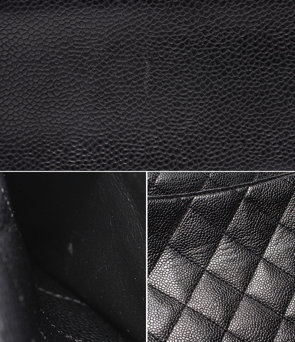 Chanel Handbag Gold Quilted Caviar Leather Single Flap — view 9